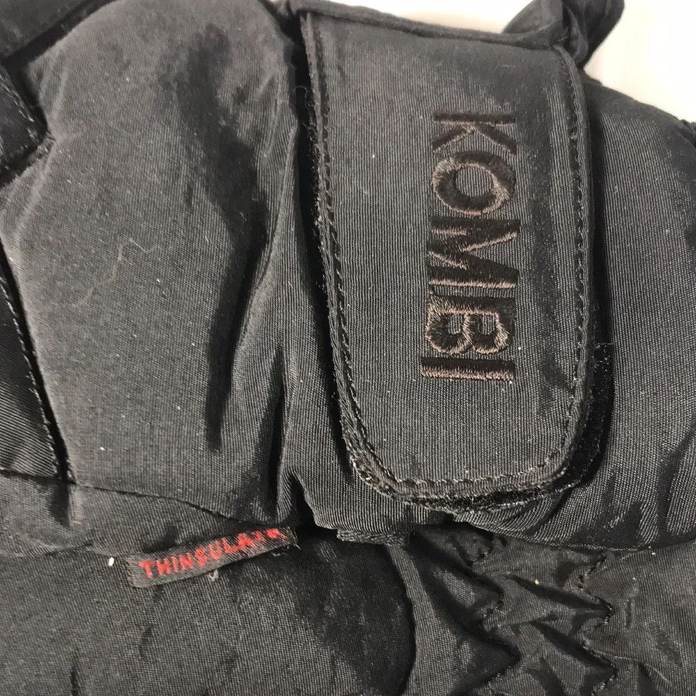 Kombi Women’s Vintage Black Ski Snowboarding Thinsulated Leather Palms Gloves